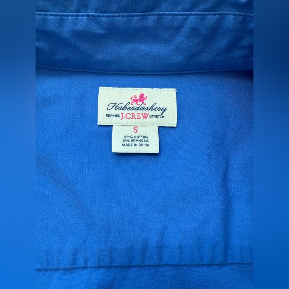 J. Crew Haberdashery cobalt Blue Cotton Blend Shirt, 3/4 sleeves Size S ( 4) - Picture 14 of 14